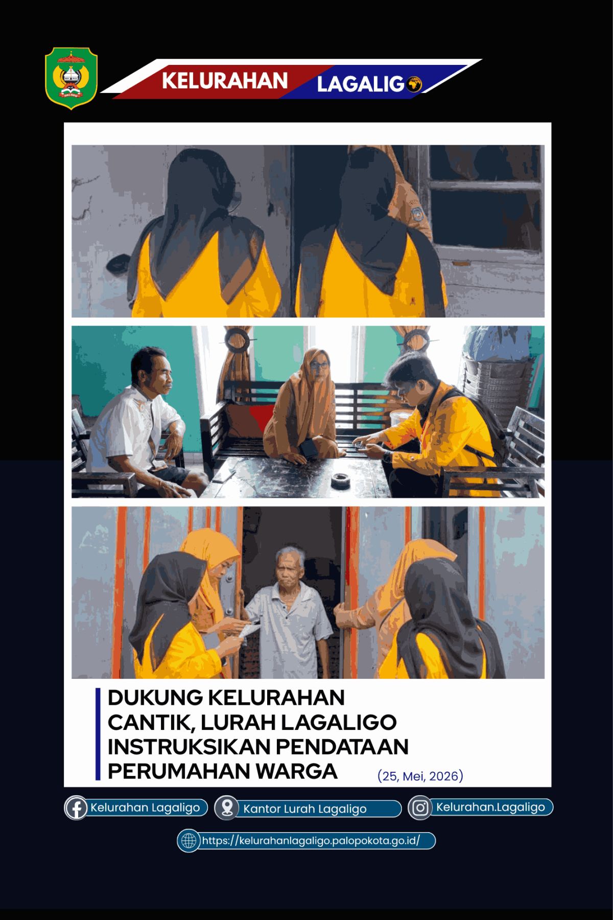 DUKUNG KELURAHAN CANTIK, LURAH LAGALOGO INSTRUKSIKAN PENDATAAN PERUMAHAN WARGA