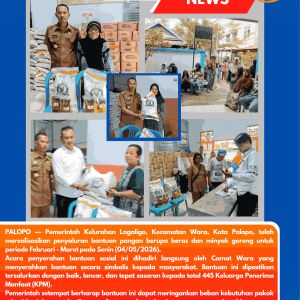 PEMERINTAH kELURAHAN LAGALIGO SALURKAN BANTUAN PANGAN UNTUK 445 KPM
